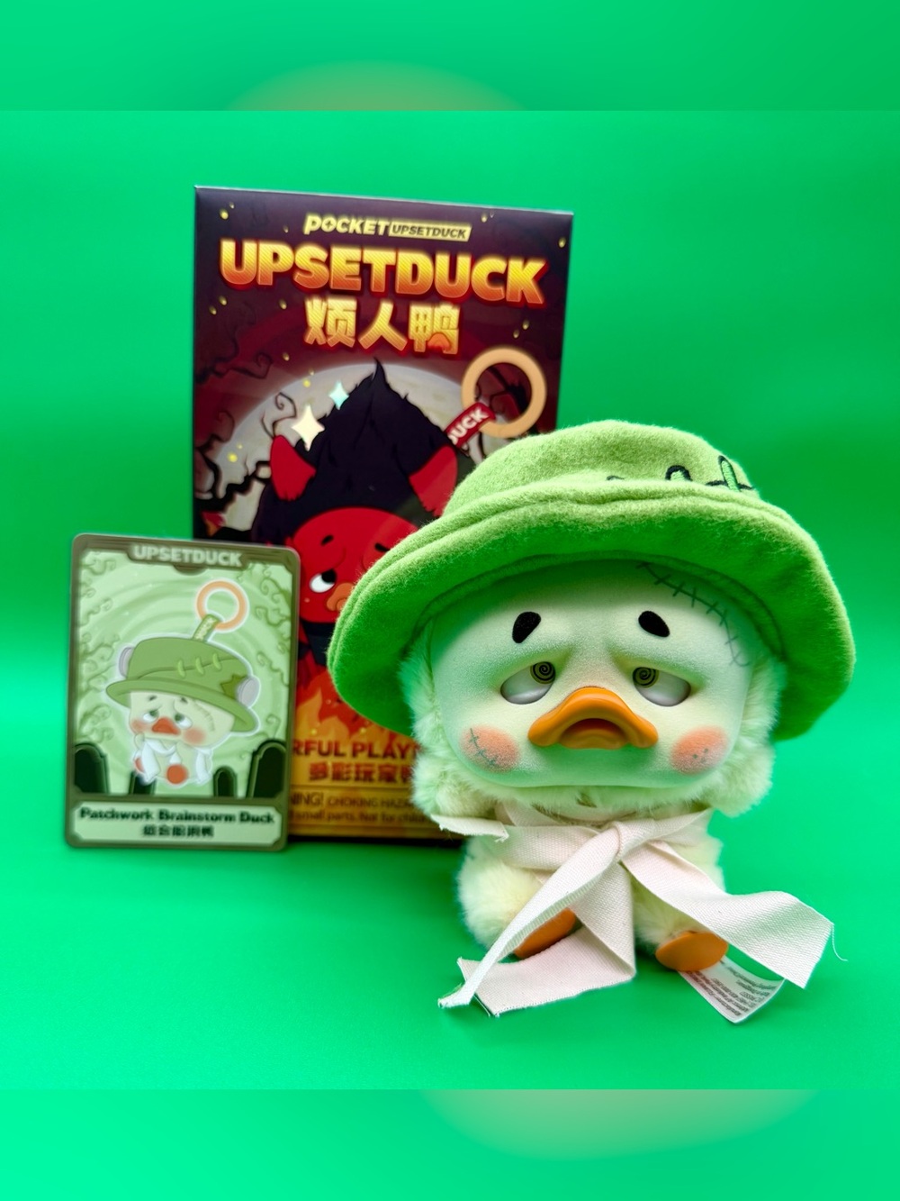 Patchwork Brainstorm Duck Plush - Green